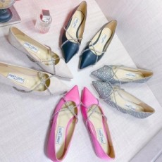 지미추 JIMMY CHOO 2021 SS 큐빅장식 여성 플랫슈즈 커스텀급