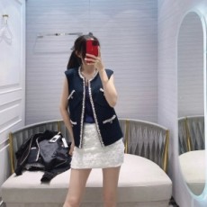 샤넬 CHANEL 2021 SS 포켓 태슬 플라워 여성 조끼 커스텀급