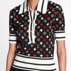루이비통 LOUIS VUITTON 2021 SS 모노그램 카라 니트 여성 반팔티 커스텀급