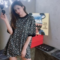루이비통 LOUIS VUITTON 2021 SS 모노그램 블루 프린팅 남여공용 반팔티 커스텀급