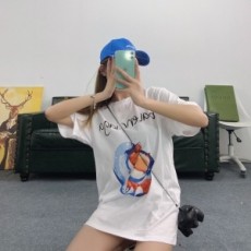 발렌시아가 BALENCIAGA 2021 SS 로고 캐릭터 프린팅 남여공용 반팔티 커스텀급