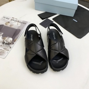 프라다 PRADA 2021 SS 퀄팅 금속로고 여성 샌들 커스텀급