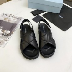 프라다 PRADA 2021 SS 퀄팅 금속로고 여성 샌들 커스텀급