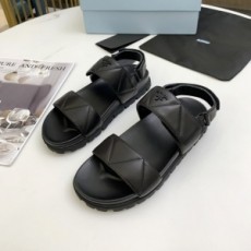 프라다 PRADA 2021 SS 퀄팅 로고 여성 샌들 커스텀급