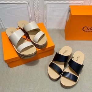 끌로에 CHLOE 2021 SS 레더 웨지힐 여성 슬리퍼 커스텀급