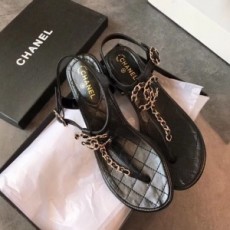 샤넬 CHANEL 2021 SS CC로고 퀄팅 체인 여성 쪼리 샌들 블랙 커스텀급