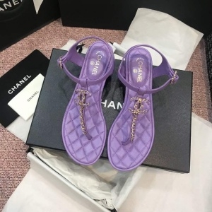샤넬 CHANEL 2021 SS CC로고 퀄팅 체인 여성 쪼리 샌들 퍼플 커스텀급