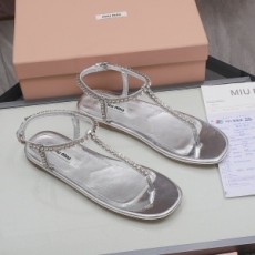 미우미우 MIUMIU 2021 SS 큐빅 스트랩 여성 샌들 커스텀급