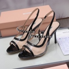 미우미우 MIUMIU 2021 SS 큐빅장식 하이힐 여성 샌들 커스텀급