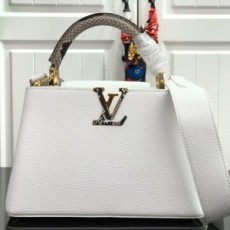 루이비통 LOUIS VUITTON 2021 SS 카퓌신 뱀피 스트랩 토트백 화이트 PM M42259 커스텀급