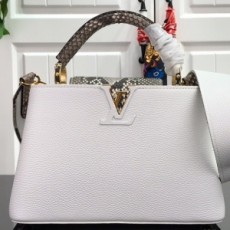 루이비통 LOUIS VUITTON 2021 SS 카퓌신 뱀피 투톤 토트백 화이트 PM M42259 커스텀급