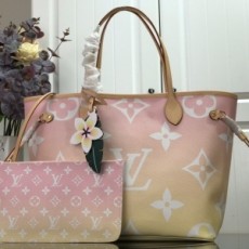 루이비통 LOUIS VUITTON 2021 SS 자이언트 네버풀 숄더백 핑크 M45680 커스텀급