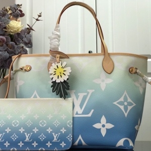 루이비통 LOUIS VUITTON 2021 SS 자이언트 네버풀 숄더백 블루 M45680 커스텀급