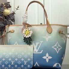 루이비통 LOUIS VUITTON 2021 SS 자이언트 네버풀 숄더백 블루 M45680 커스텀급