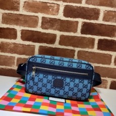 구찌 GUCCI 2021 SS GG 블루 캔버스 벨트백 658657 커스텀급