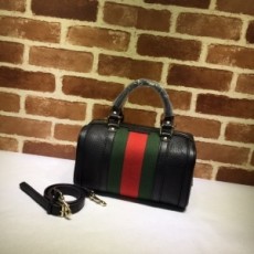 구찌 GUCCI 2021 SS GG 삼선 레더 보스턴백 블랙 269876 커스텀급
