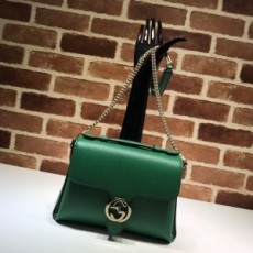 구찌 GUCCI 2021 SS GG 인터로킹 탑 핸들 스몰 숄더백 그린 510302 커스텀급