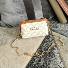 셀린느 CELINE 2021 SS 트리오페 로고 자수 체인 클러치백 10E382 커스텀급