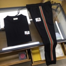 구찌 GUCCI 2021 SS 노스페이스 콜라보 패치로고 라인 남성 반팔티 바지 세트 커스텀급