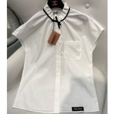 미우미우 MIUMIU 2021 SS 프릴 리본장식 여성 블라우스 커스텀급