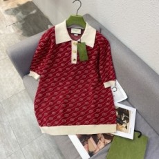 구찌 GUCCI 2021 SS 카라 투톤 쟈가드 니트 여성 반팔티 커스텀급