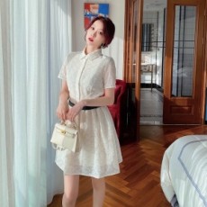 셀린느 CELINE 2021 SS 카라 벨트 프릴 여성 원피스 커스텀급
