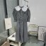 미우미우 MIUMIU 2021 SS 체크무늬 카라 퍼프소매 여성 원피스 커스텀급