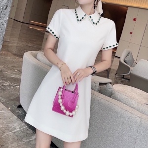 미우미우 MIUMIU 2021 SS 큐빅 카라 여성 원피스 커스텀급