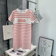 디올 DIOR 2021 SS 로고 스트라이프 여성 원피스 커스텀급
