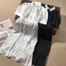 미우미우 MIUMIU 2021 SS 카라 자수 프릴 여성 원피스 커스텀급