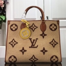 루이비통 LOUIS VUITTON 2021 SS 라피아 온더고 MM 브라운 토트백 M57723 커스텀급