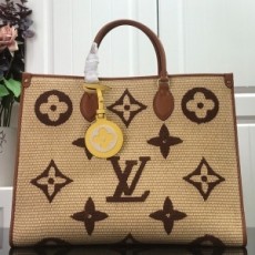 루이비통 LOUIS VUITTON 2021 SS 라피아 온더고 MM 브라운 토트백 M57723 커스텀급