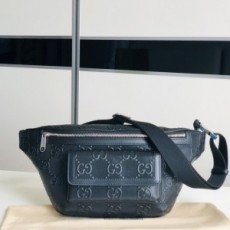 구찌 GUCCI 2021 SS GG 앰보스 포켓 블랙 벨트백 645093 커스텀급