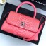 샤넬 CHANEL 2021 SS 뱀피 코코 핸들백 스몰 핑크 미러급