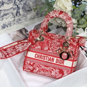 디올 DIOR 2021 SS 캐릭터 자수 레이디백 레드 미러급