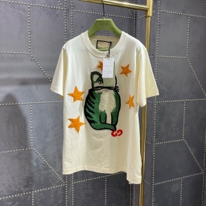구찌 GUCCI 2021 SS 캐릭터 자수 여성 반팔티 커스텀급