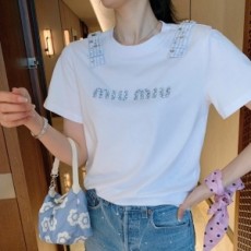 미우미우 MIUMIU 2021 SS 큐빅 캐릭터 여성 반팔티 커스텀급
