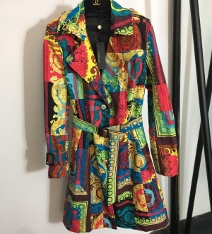 베르사체 VERSACE 2021 SS 캐릭터 프린트 여성 롱코트 커스텀급