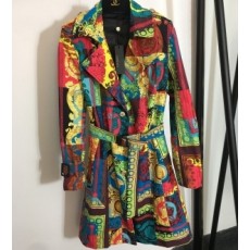 베르사체 VERSACE 2021 SS 캐릭터 프린트 여성 롱코트 커스텀급
