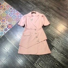 미우미우 MIUMIU 2021 SS 카라 반팔 여성 원피스 스커트 세트 커스텀급