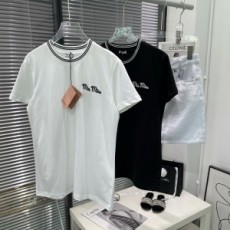 미우미우 MIUMIU 2021 SS 로고 자수 라인 여성 반팔티 커스텀급
