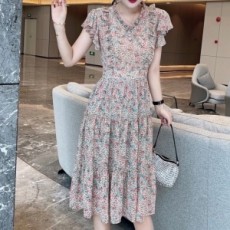 미우미우 MIUMIU 2021 SS 플러워 프릴 여성 원피스 커스텀급