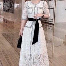 샤넬 CHANEL 2021 SS 레이스 포켓 벨트 여성 원피스 세트 커스텀급