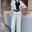 샤넬 CHANEL 2021 SS 리본장식 여성 블라우스 바지 커스텀급