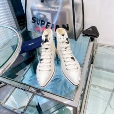 프라다 PRADA 2021 SS 투톤 로고 땡땡이 하이탑 여성 슈즈 커스텀급