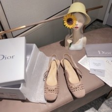 디올 DIOR 2021 SS 퍼포 리본 미들힐 여성 플랫슈즈 커스텀급