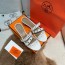 에르메스 HERMES 2021 SS 체인 캐릭터 미들힐 화이트 여성 샌들 커스텀급