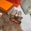 에르메스 HERMES 2021 SS 체인 캐릭터 미들힐 카멜 여성 샌들 커스텀급