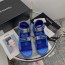 샤넬 CHANEL 2021 SS 퀄팅 패치로고 투버클 블루 여성 샌들 커스텀급