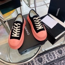 샤넬 CHANEL 2021 SS 각인로고 투톤 라인 블랙 여성 슈즈 커스텀급